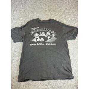 Vintage 90s USAF Survival School Graphic Tee Mens Large Gray Army Military Y2K